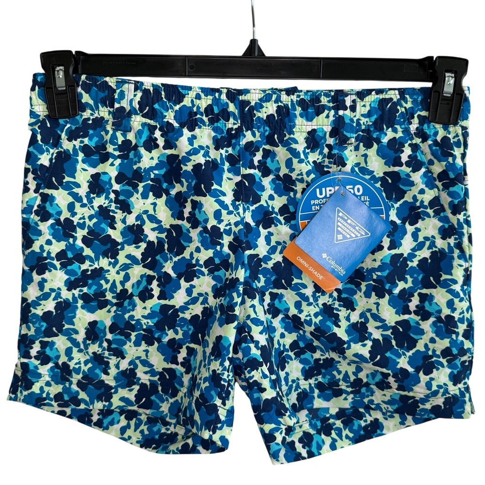 Columbia PFG Super Backcast Water Shorts Women's XS Blue Floral New UPF 50
